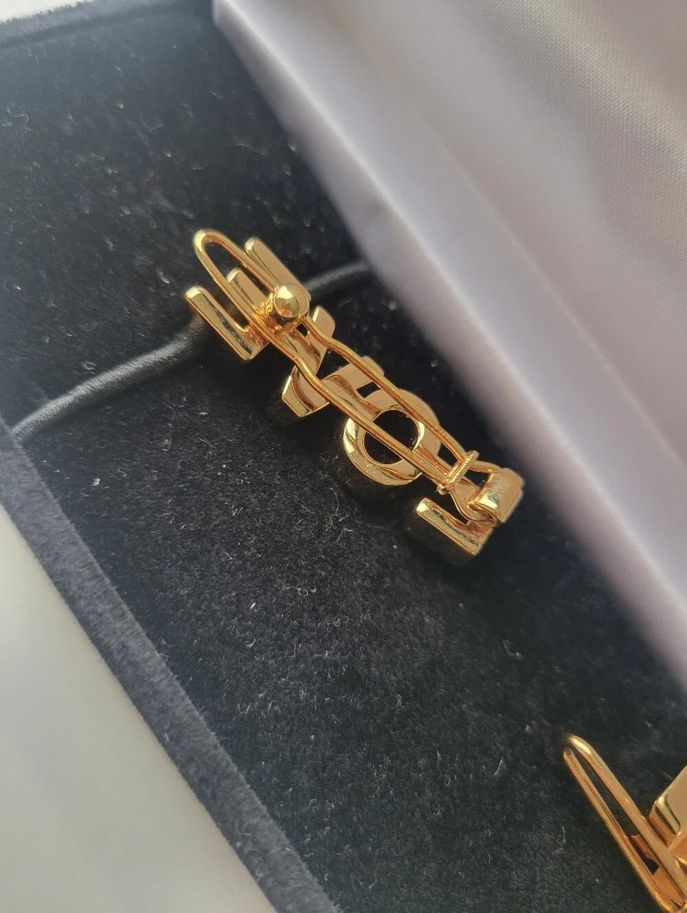 Burberry Gold 'LOVE' and 'BURBERRY' Hair Clips